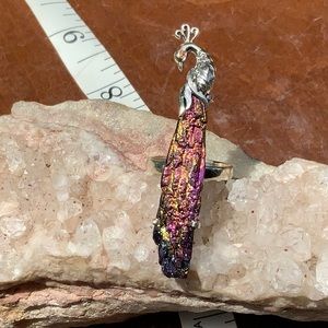 NATURAL RAINBOW KYANITE 925 STERLING SILVER RING, SIZE 8.5